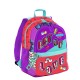 ZAINO SCUOLA ORGANIZZATO MITAMA GIRL LOVE FLUO 43X32X19CM 620GR. CAPPELLO BDBF OMAGGIO PROD.GARANTITO MITAMA ITALY