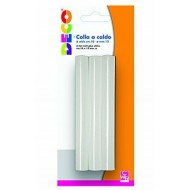 BLISTER 6 BASTONCINI COLLA A CALDO 10CM PER PISTOLA DIAM.11MM DECO CWR STICK PER INCOLLARE CARTA,LEGNO,STOFFA,PORCELL.