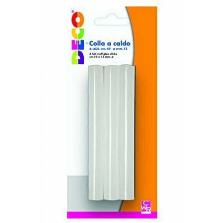 BLISTER 6 BASTONCINI COLLA A CALDO 10CM PER PISTOLA DIAM.11MM DECO CWR  STICK PER INCOLLARE CARTA,LEGNO,STOFFA,PORCELL. - Parole e Pensieri