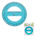 GONIOMETRO PROTRACTOR 360 GRADI 12CM IN PLASTICA TRASPARENTE AZZURRA ITALIAN DESIGNCWR IKONA MILANO ITALY