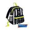 ZAINO ASILO CON BORRACCIA FC JUVENTUS FUTURE LEGACY STRIPE BLACK WITHE 33X25X12CM PRODOTTO UFFICIALE DA SEVEN ITALY