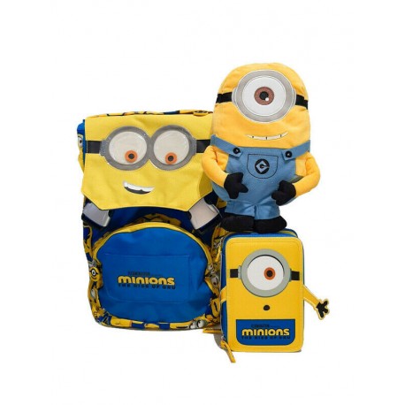 SCHOOL PACK DESPICABLE ME THE RISE OF GRU RAD.YELLW ZAINO ESTENSIBILE+ASTUCCIO 3 ZIP CONT.43PZ.GIOTTO/TRATTO SEVEN ITALY