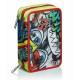 SCHOOL PACK SJ GANG FACCE SJ BOY ZAINO ESTENSIBILE + ASTUCCIO 3 ZIP CONT.45PZ.GIOTTO/PILOT FRIXION/TRATTO SEVEN ITALY