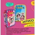 ME CONTRO TE LUÌ E SOFÌ ORIGINAL ASTUCCIO SCUOLA FUCSIA GIRL CUORE ORGANIZZATO 3 ZIP INTERNO 43 PZ DA POOL OVER ITALY