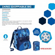 SCHOOL PACK SSC NAPOLI ZAINO ESTENSIBILE 45X30X27CM+ ASTUCCIO 3 ZIP 45PZ.+PALLONE PRODOTTO UFFICIALE DA SEVEN ITALY