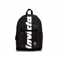 ZAINO SCUOLA ORGANIZZATO INVICTA NERO LOGO JELEK BACKPACK 43X30CM 2 ZIP+2 TASCHE CON ZIP GARANZIA 4 ANNI DA SEVEN ITALY