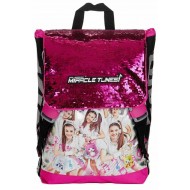 ZAINO SCUOLA ESTENSIBILE MIRACLE TUNES FUCSIA GIRABRILLA IDOL X WARRIOR ORIGINAL 40X29X13+9CM DA GIOCHI PREZIOSI ITALY