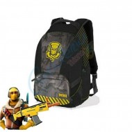 ZAINO AMERICANO FORTNITE RAPTOR BLACK ORIGINAL 42X30X17CM NEROGIALLO 1ZIP 2TASCHE CON ZIP. VIDEOGAME PANINI SCUOLA ITALY