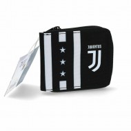 PORTAFOGLIO CON ZIP FC JUVENTUS WINNER FOREVER JET BLACK12,5X10CM BIANOCNERO TASCA INTERNA PROD.UFFICIALE SEVEN ITALY