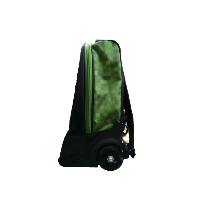 ZAINO ORGANIZZATO TROLLEY PREMIUM SCUOLA MINECRAFT PIXEL ORIGINAL VERDE  NERO 48X30X22CM DISTRIB.DA PANINI SCUOLA ITALY - Parole e Pensieri