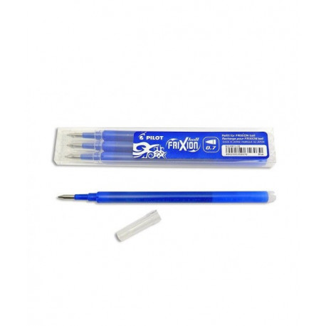 ASTUCCIO 3 REFILL PILOT FRIXION BALL 0.7MM COLORE BLU BLS-FR7-L-S3 E RICAMBIO ORIGINALE PILOT CORPORATION MADE IN JAPAN