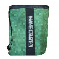 ZAINETTO COULISSE MINECRAFT MOJANG ORIGINAL ZAINO A SACCA VERDE NERO PIXEL 42X35CM DISTRIB. DA PANINI SCUOLA ITALY