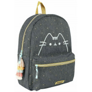 ZAINO AMERICANO PURRFECT PUSHEEN ORIGINAL TIPO JEANS 42X34X12CM CON APPLICAZIONI DISTRIBUITO DA GUT ITALY