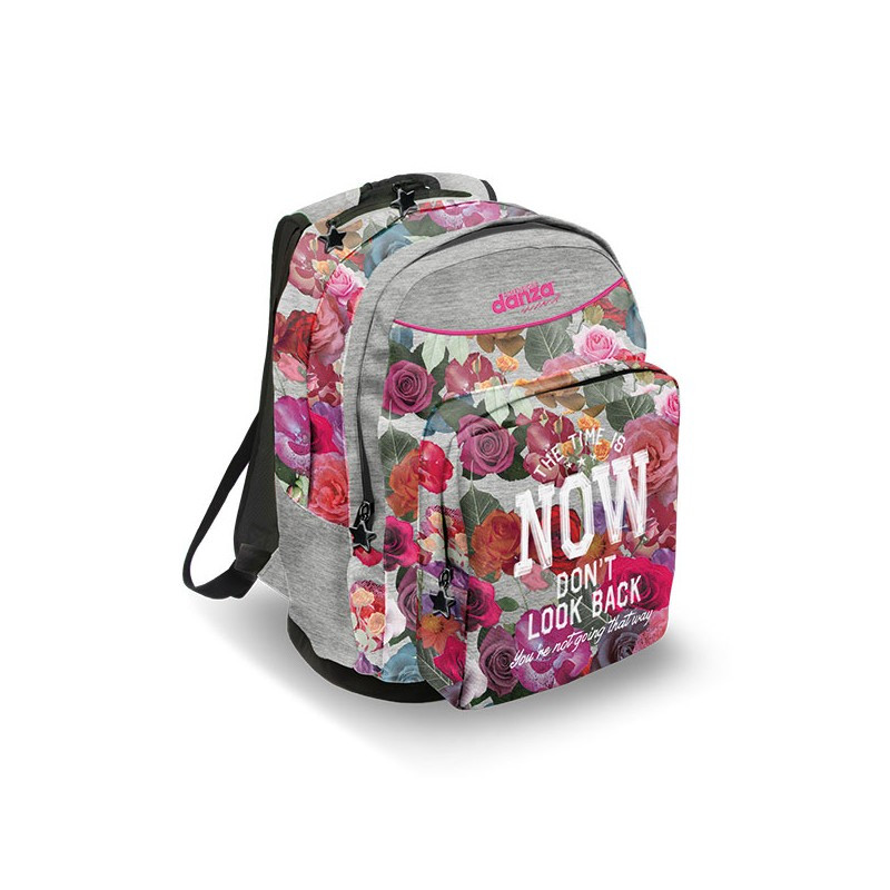 ZAINO TROLLEY ROLLY 2 RUOTE ORGANIZZATO TONDO DIMENSIONE DANZA 3 CERNIERE  SKY CORAL/LAVANDA FLOWER S.STR SISTER ORIGINAL - Parole e Pensieri