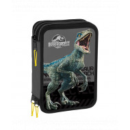 ASTUCCIO CORREDO SCUOLA TRE CERNIERE JURASSIC WORLD ORIGINAL INTERNO 45 PEZZI GIOTTO/FILA/TRATTO CANCELLIK. DA GUT ITALY