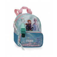 ZAINO ASILO FROZEN II ANNA ELSA DISNEY ORIGINAL 19X23X8CM ZAINETTO FIND YOUR STRENGHT ROSA AZZURRO 1 ZIP 1 TASCA GIOCO