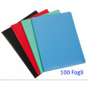 PORTALISTINO 100 FOGLI A4 COPERTINA MORBIDA COLORE BLU FOGLI TRASPARENTI ANTI RIFLESSO NIKOFFICE