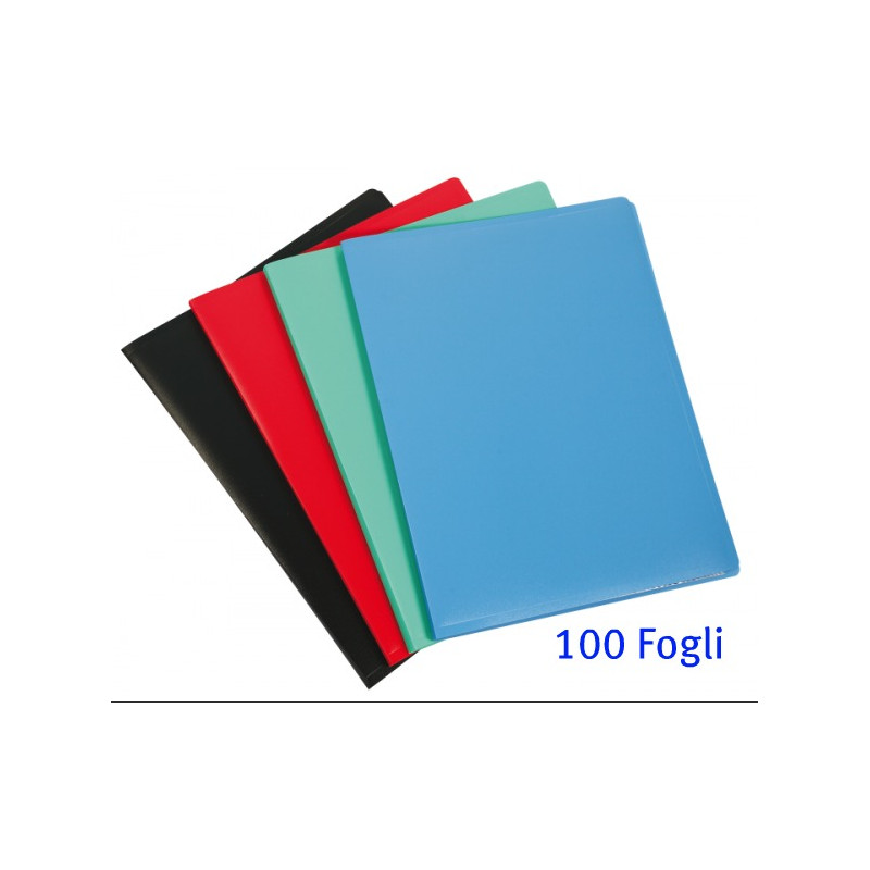 PORTALISTINO 100 FOGLI A4 COPERTINA MORBIDA COLORE BLU FOGLI TRASPARENTI  ANTI RIFLESSO NIKOFFICE - Parole e Pensieri