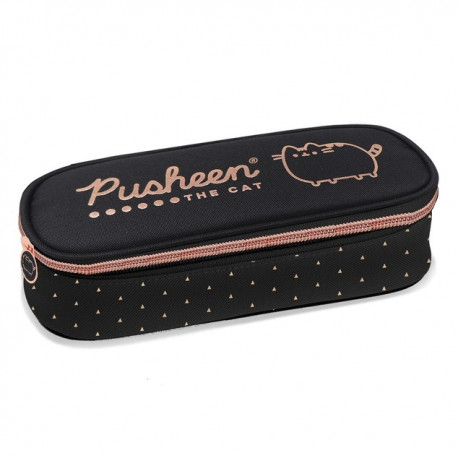 ASTUCCIO SCUOLA OVALE PUSHEEN SPARKLING GOLD BLACK ASTUCCIO SCUOLA  ORGANIZZATO 22X9X5CM 1 ZIP + PATTINA INT.DA GUT ITALY - Parole e Pensieri