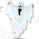 VESTITO MASCHERA FANTASMA BIANCO ADULTO 120CM TG.UN PER TRAVESTIMENTI DI HALLOWEEN CARNEVALE E PARTY HORROR