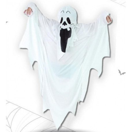 VESTITO MASCHERA FANTASMA BIANCO BAMBINI 80CM TG.UN. PER TRAVESTIMENTI DI HALLOWEEN CARNEVALE FESTE E PARTY HORROR