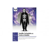 COSTUME SCHELETRO ADULTO 120CM VESTITO SKELETOR TUTA ADERENTE PER TRAVESTIMENTI DI HALLOWEEN E SCENE HORROR NO ACCESSORI