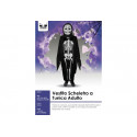 COSTUME SCHELETRO ADULTO 120CM VESTITO SKELETOR TUTA ADERENTE PER TRAVESTIMENTI DI HALLOWEEN E SCENE HORROR NO ACCESSORI