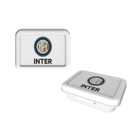 PORTAMERENDA CONTENITORE DA PASTO FC INTERNAZIONALE 17X12X6CM BIANCO MELANINA OFFICIAL PRODUCT ROYAL INDUS.MADE IN ITALY