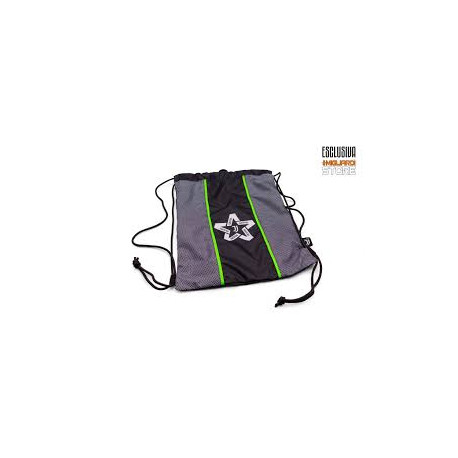 EASY BAG ZAINO A SACCA FC JUVENTUS 37X47CM NERO RIGHE VERDI CON STELLA E LOGO PRODOTTO UFFICIALE DA SEVEN (TO) ITALY