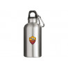 BORRACCIA IN ALLUMINIO AS ROMA COLORE ACCIAIO 400ML CM17H CON MOSCHETTONE PRODOTTO UFFICIALE GIEMME MADE IN ITALY