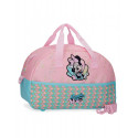 BORSA DA VIAGGIO MINNIE MERMAID ORIGINAL 40X25X18CM ROSA E CELESTE CON TRACOLLA 1 ZIP ZIP 1 TASCA ESTERNA CON ZIP