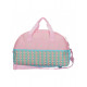 BORSA DA VIAGGIO MINNIE MERMAID ORIGINAL 40X25X18CM ROSA E CELESTE CON TRACOLLA 1 ZIP ZIP 1 TASCA ESTERNA CON ZIP